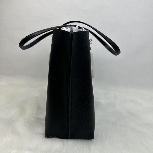 COACH Mollie Tote Large Size In Leather In Silver/Black CV968 NWT - Picture 3 of 12